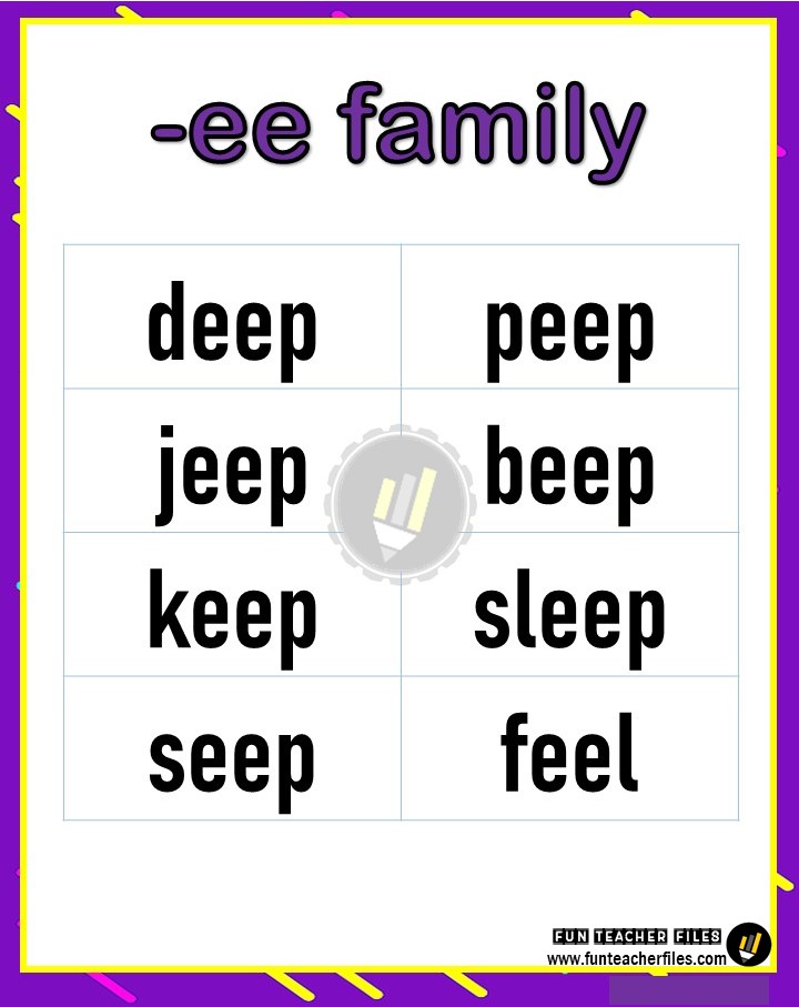 long-e-word-family-chart-fun-teacher-files