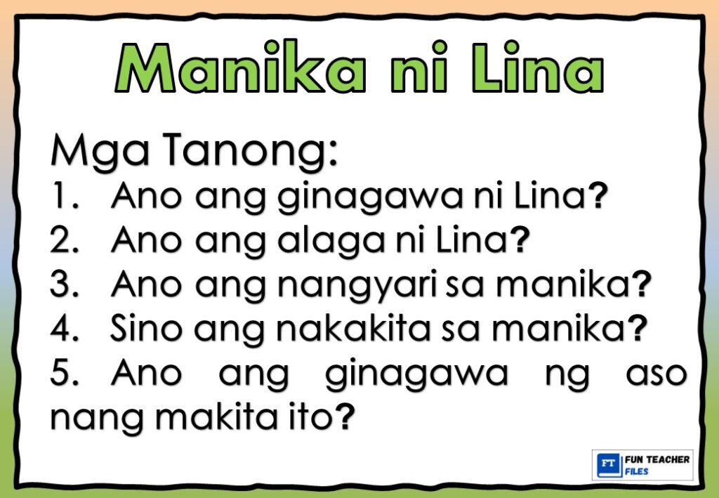 Filipino Reading Materials With Comprehension Questions Set 2 Fun