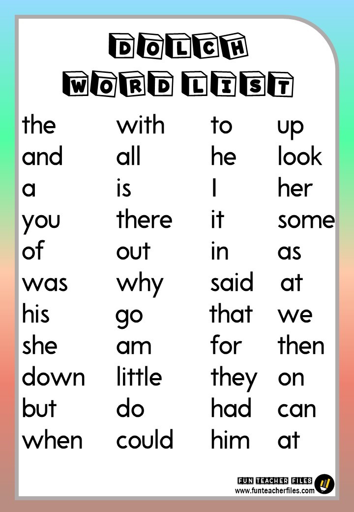 dolche sight word list