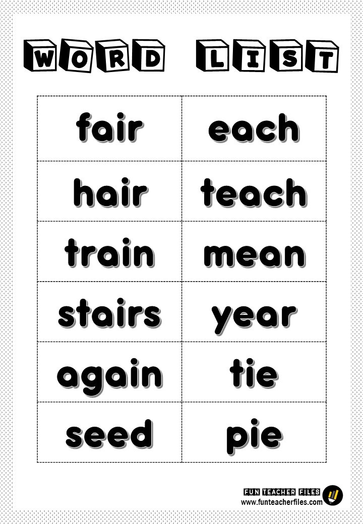 Primary Word List - Fun Teacher Files