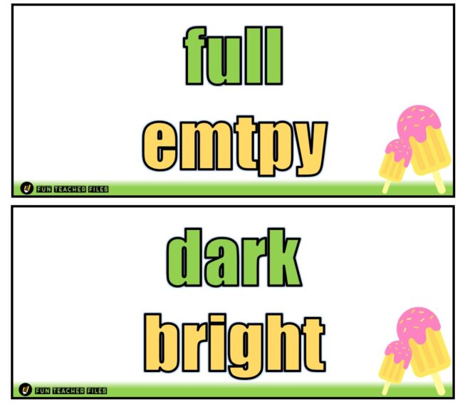 Antonym Flashcards - Fun Teacher Files