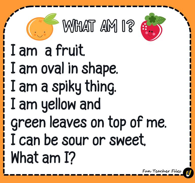 Fruit Riddles Fun Teacher Files