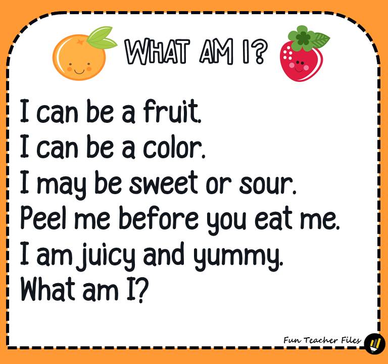 Fruit Riddles Fun Teacher Files