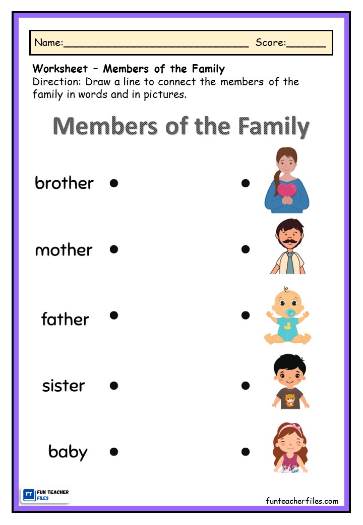 Members Of The Family Worksheet Fun Teacher Files