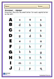 Capital and Small Letter Alphabet Worksheet - Fun Teacher Files