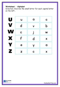 Capital and Small Letter Alphabet Worksheet - Fun Teacher Files