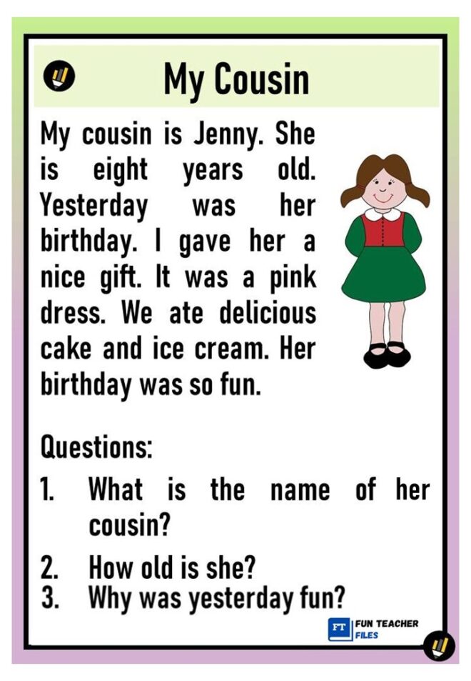 Reading Passages about Family with Questions - Fun Teacher Files