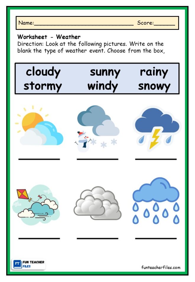 Weather Worksheets For Kids