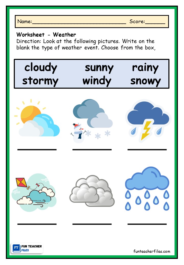 Free Weather Worksheets For 5th Grade