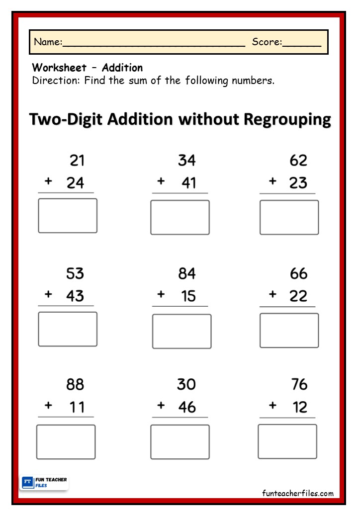 Adding With Regrouping Worksheet Worksheets For Kindergarten