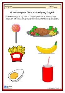 Masustansiya at Di-masustansiyang Pagkain Worksheet - Fun Teacher Files