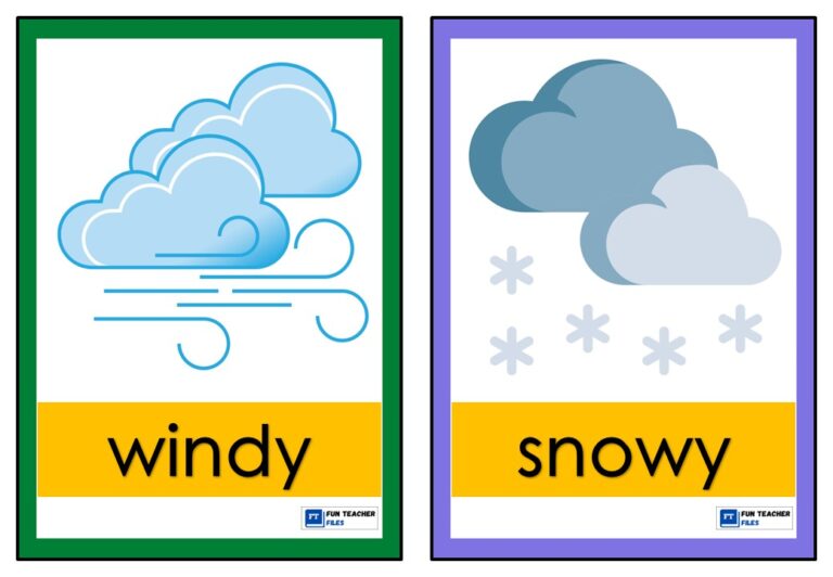 Weather Flashcards - Fun Teacher Files