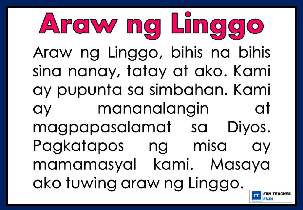 essay about reading tagalog