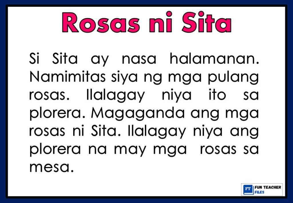 Tagalog Reading Passages Set 1 Fun Teacher Files