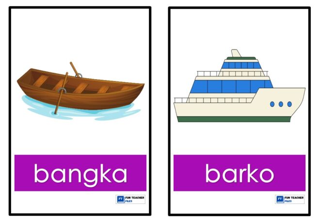 Iba't-ibang Uri ng Sasakyan Flashcards - Fun Teacher Files