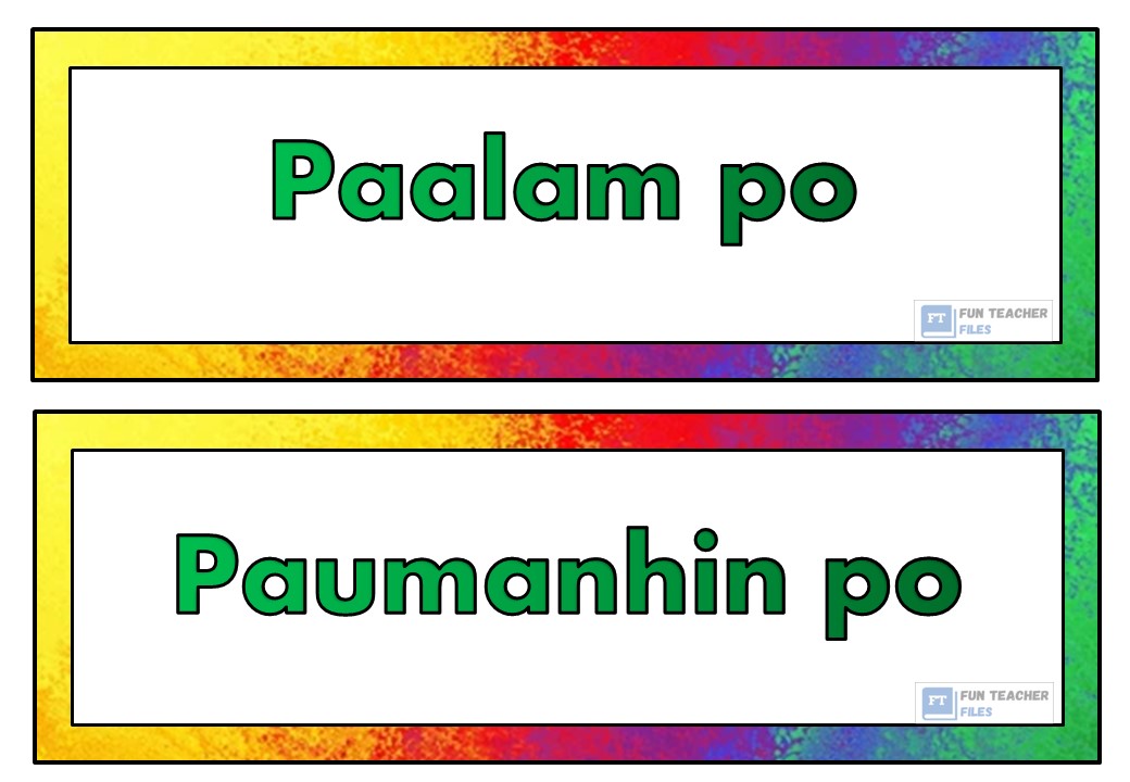 Magagalang na Pananalita Flashcards - Fun Teacher Files