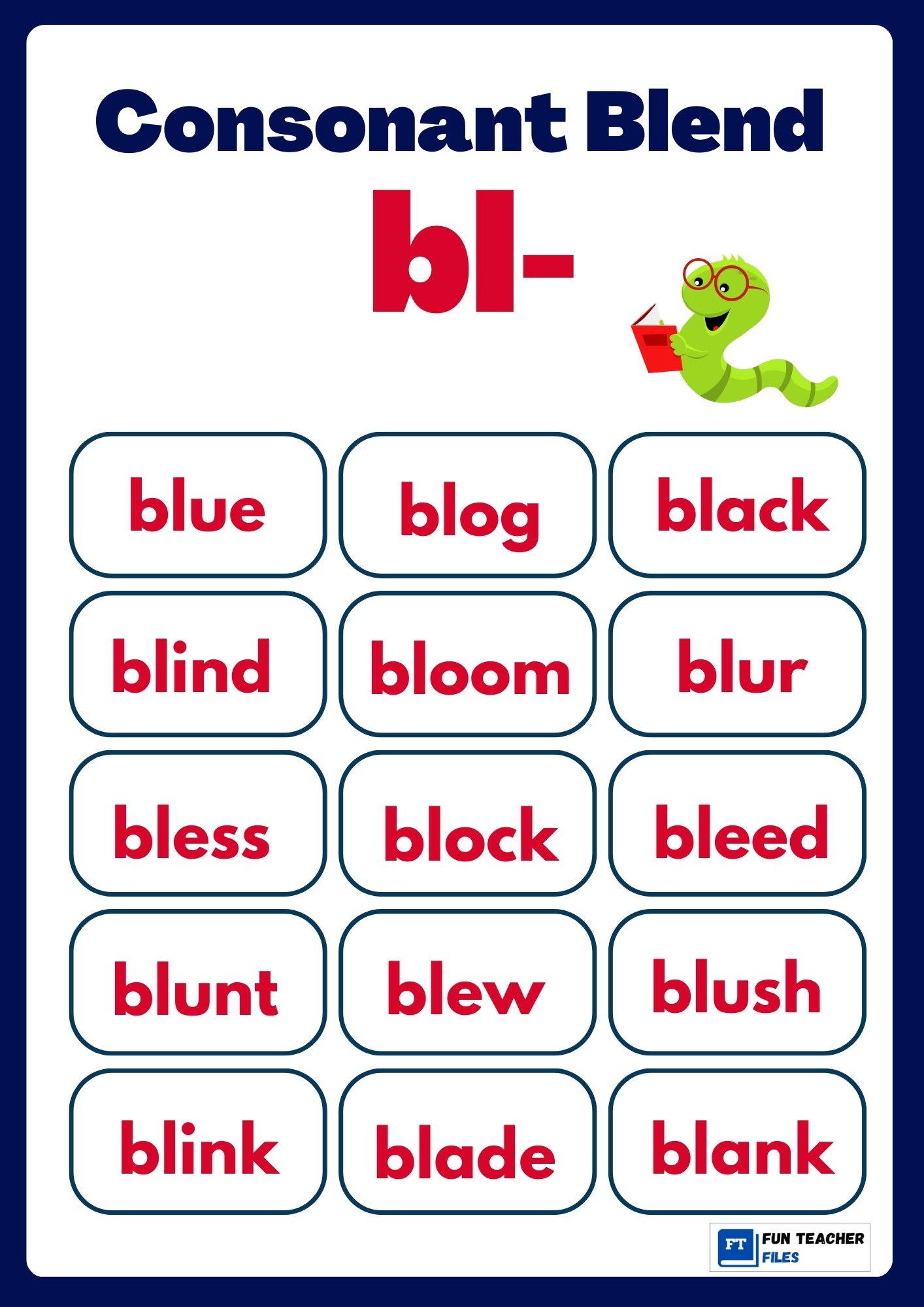 Consonant Blend Chart Fun Teacher Files
