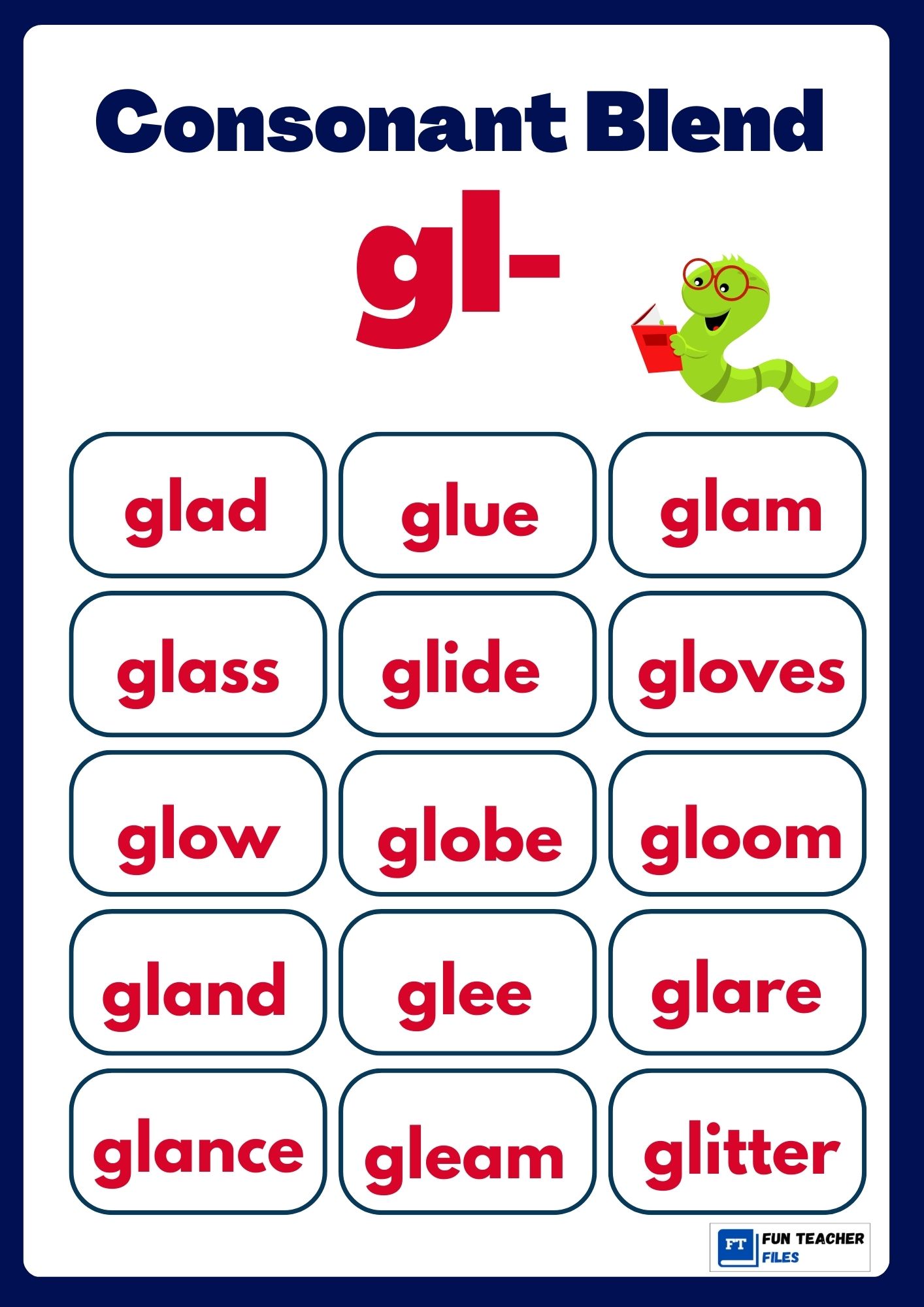 Consonant Blend Chart Fun Teacher Files