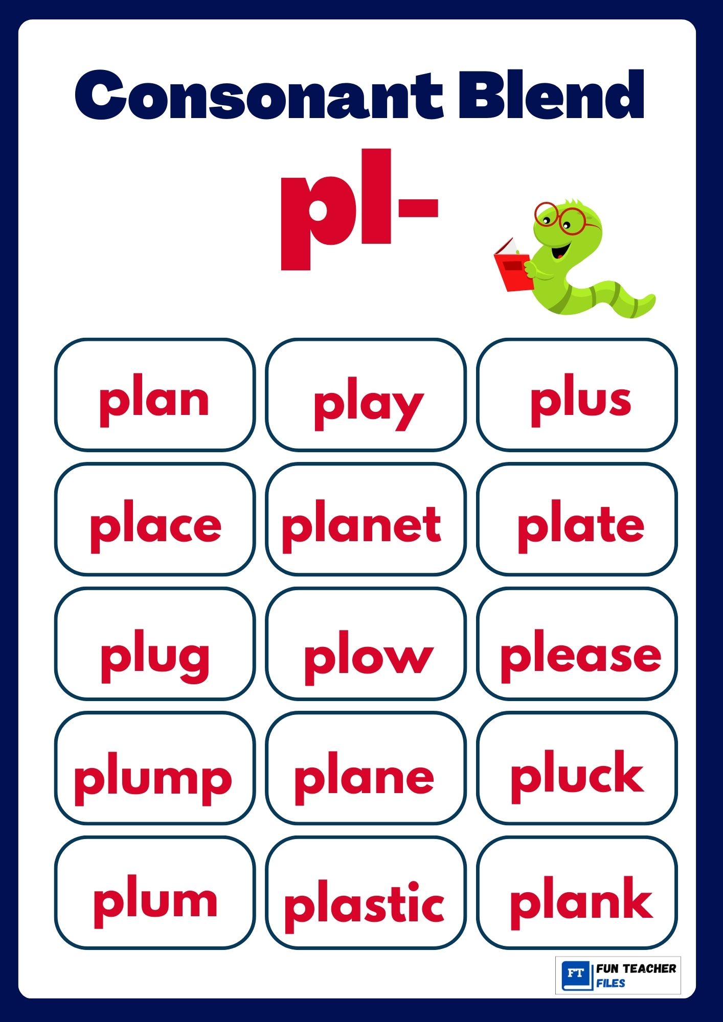 Consonant Blend Chart Fun Teacher Files