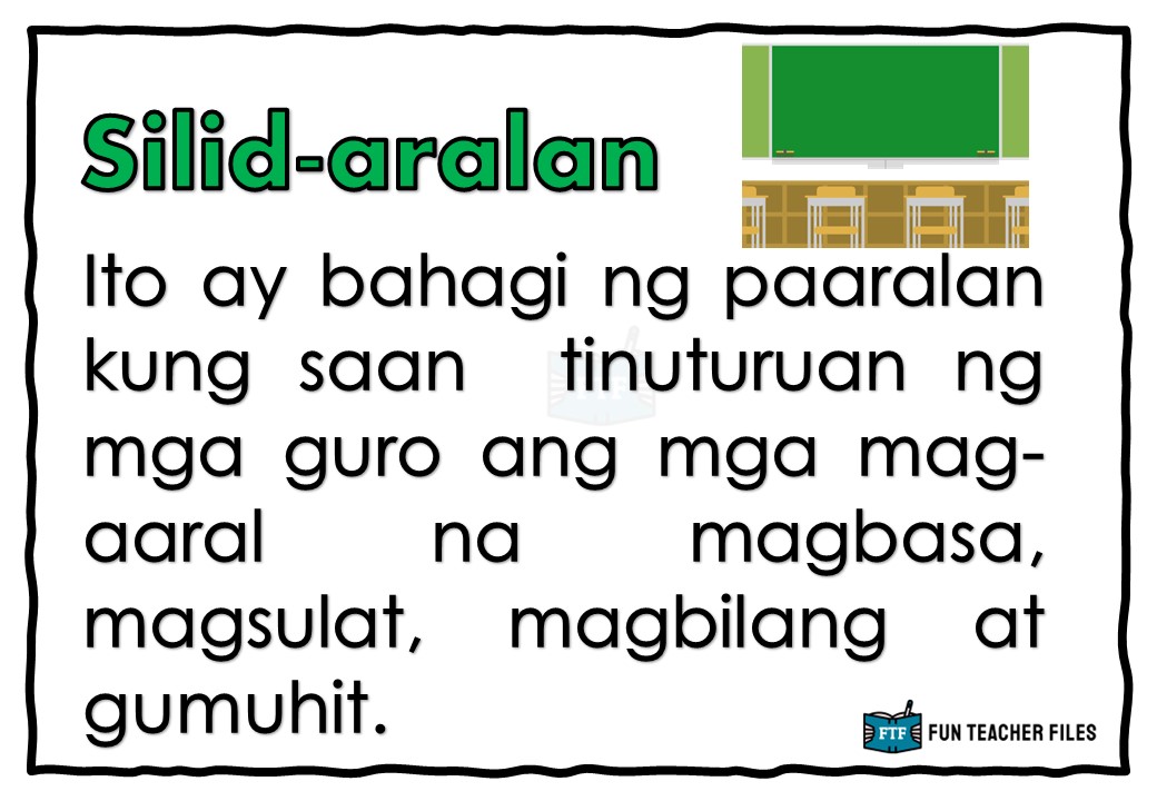 Mga Bahagi Ng Silid Paaralan Tagalog Desabahagi