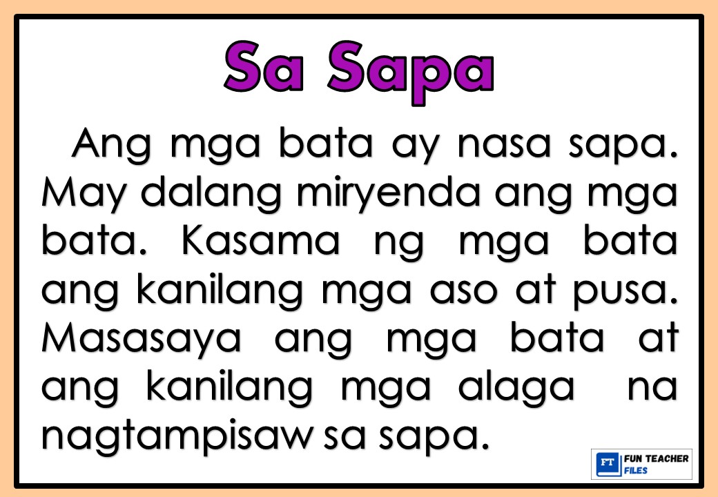 Filipino Reading Materials With Comprehension Questions Set 1 Fun 