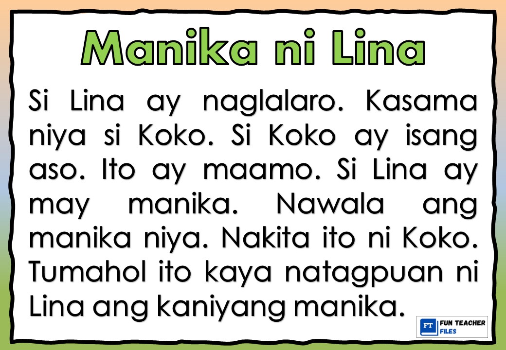 Filipino Reading Materials With