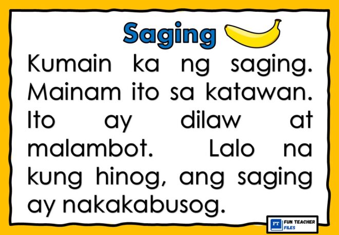 Reading Materials in Filipino about Fruits and Vegetables - Fun Teacher ...