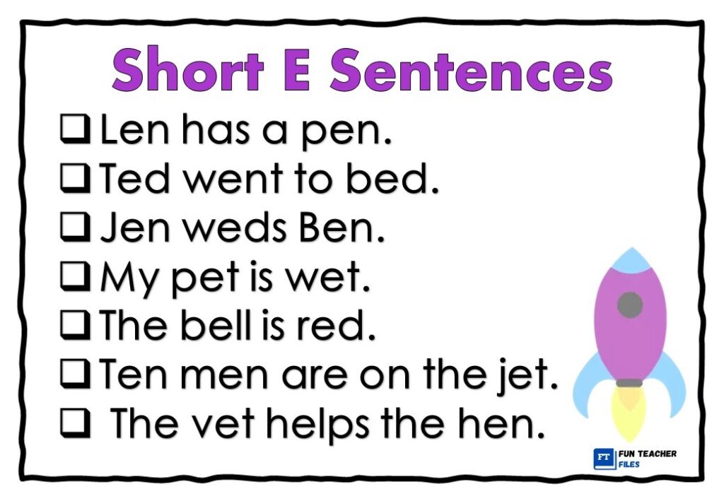 Short Vowel Sounds In Sentences For Reading Practice Fun Teacher Files