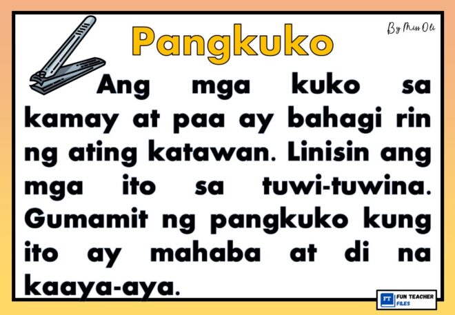 Filipino Reading Materials - Panlinis ng Katawan - Fun Teacher Files