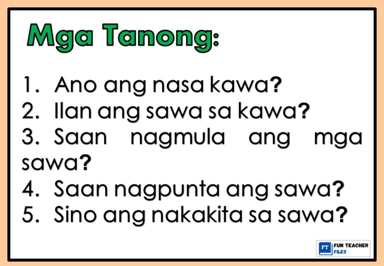 Filipino Reading Materials with Comprehension Questions Set 1 - Fun ...