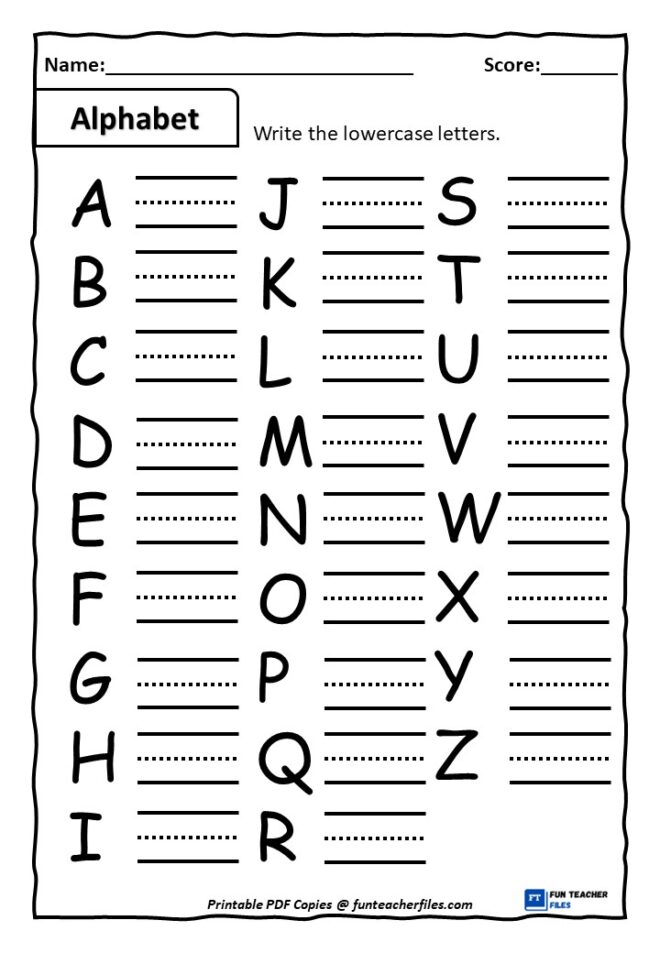 Lowercase Letters Worksheets Set 1 - Fun Teacher Files