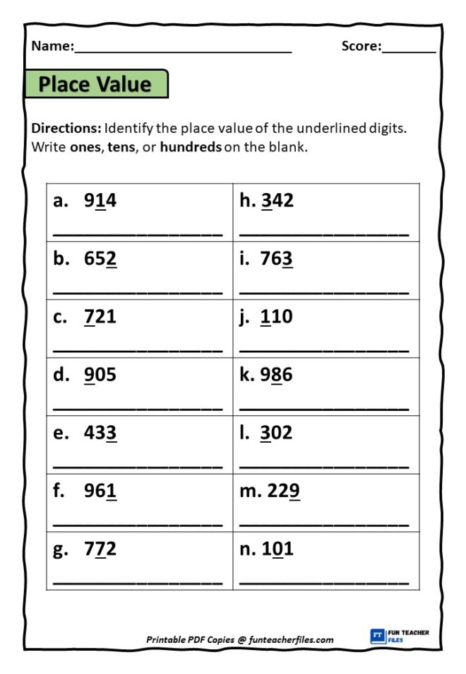 Place Value Worksheets Set 4 Fun Teacher Files