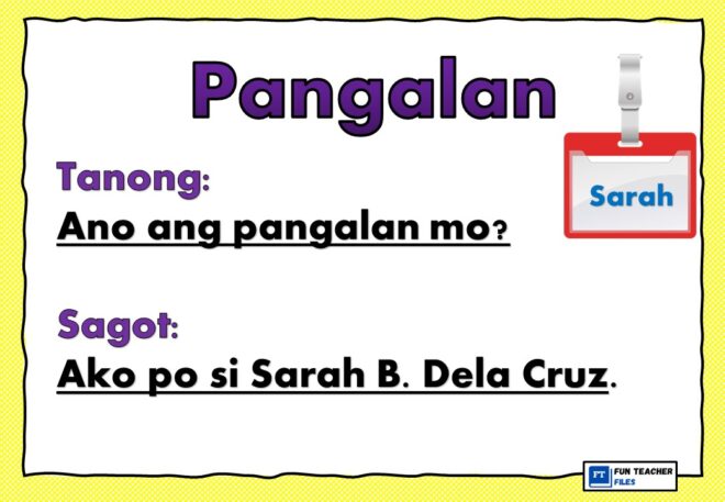 Mahahalagang Impormasyon Tungkol sa Sarili - Fun Teacher Files