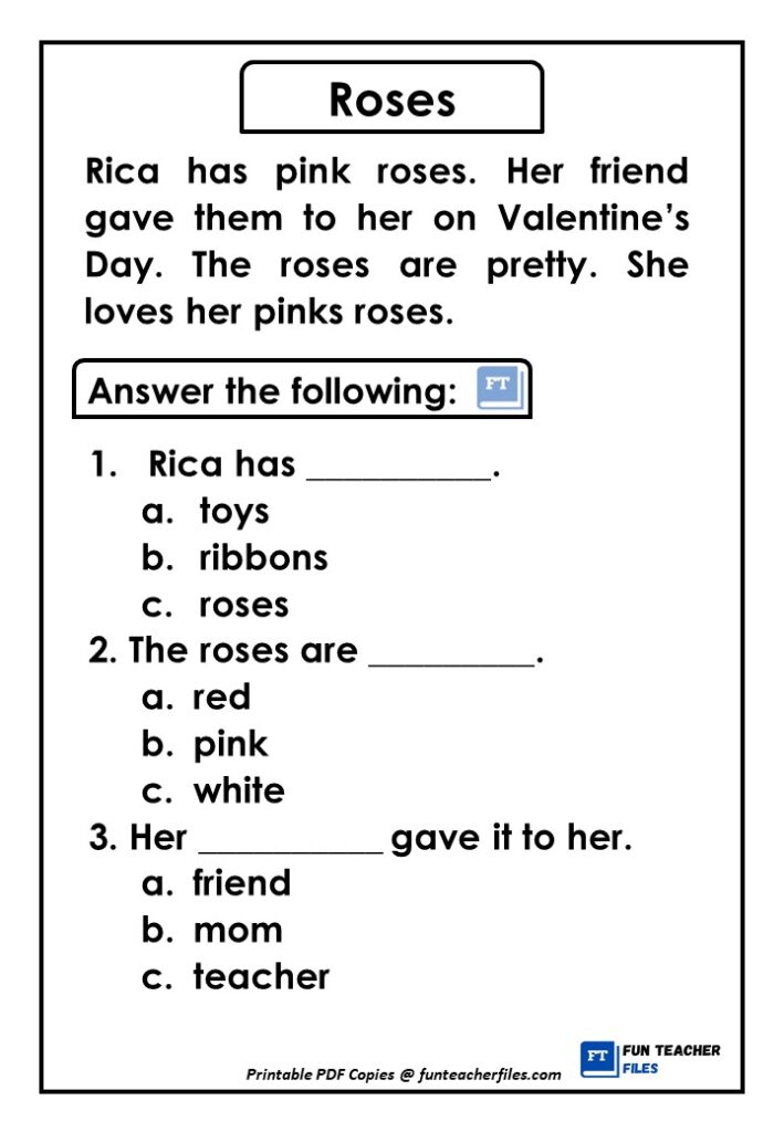 English Reading Passages With Comprehension Questions Set 1 Fun