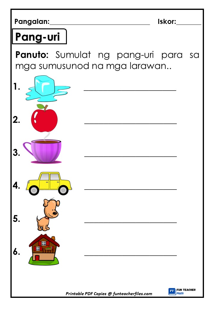 Pang-uri Worksheet 2 - Fun Teacher Files