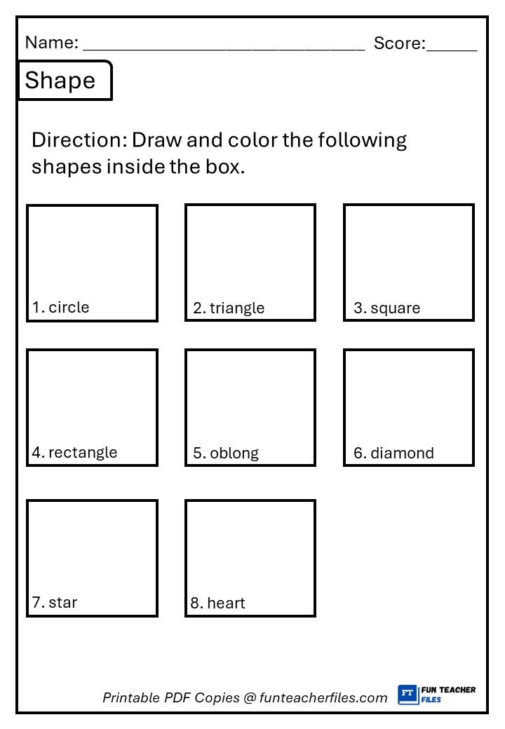 Shape Worksheet 1 - Fun Teacher Files