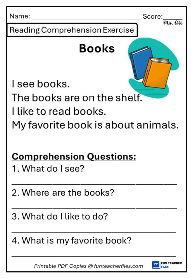 Reading Comprehension Exercise Set 6 - Fun Teacher Files