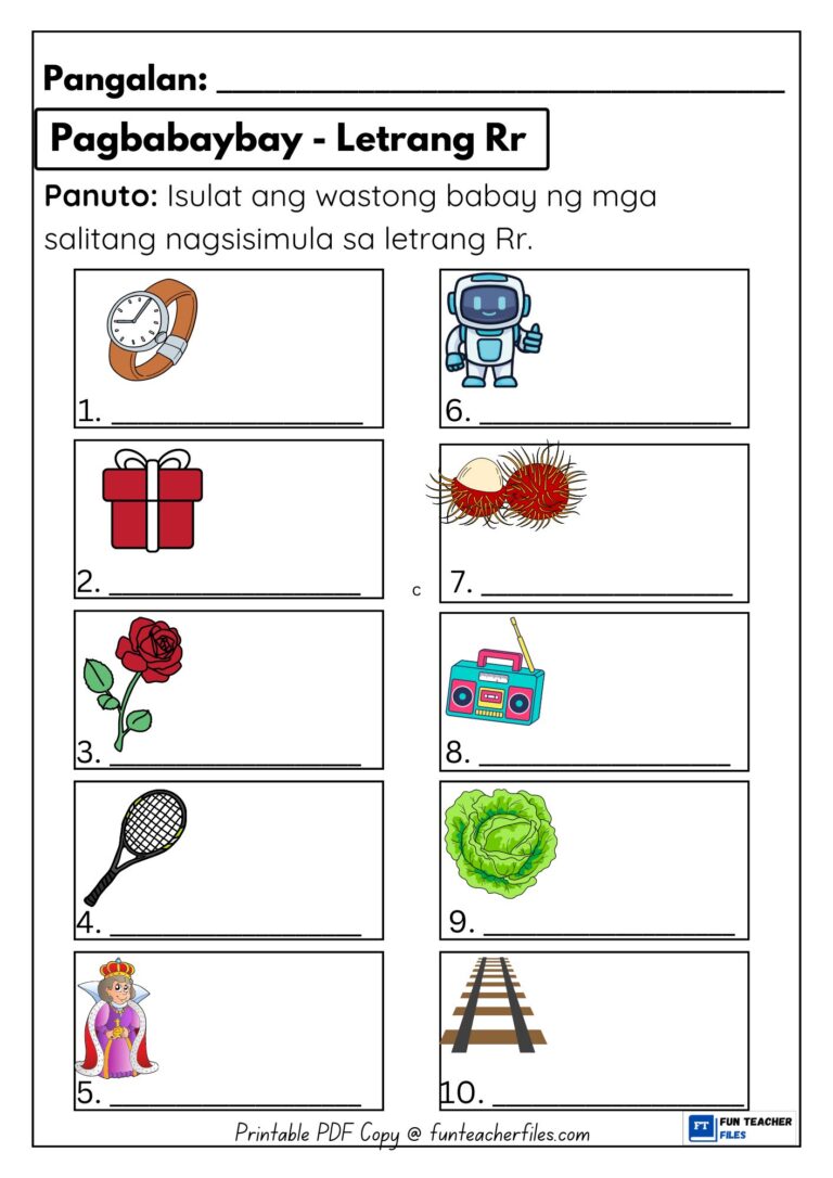 Letrangf R Activity Pagbabaybay – Letrang Rr - Fun Teacher Files