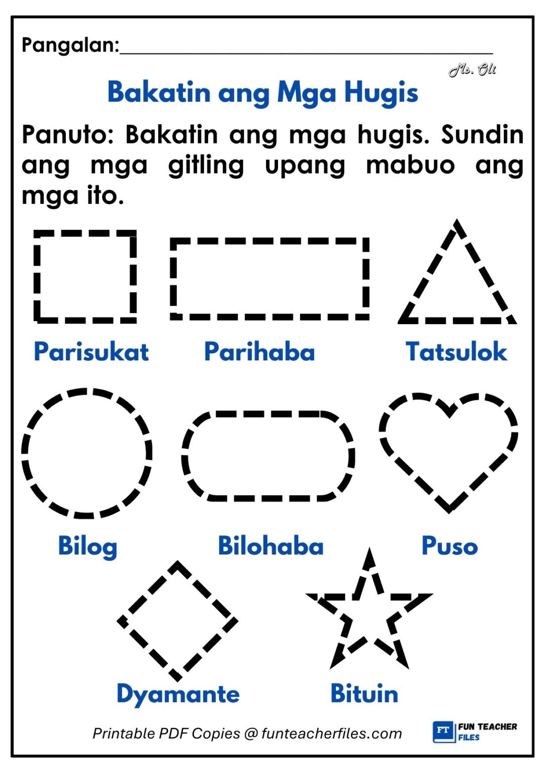 Bakatin ang Hugis Worksheet 1 - Fun Teacher Files