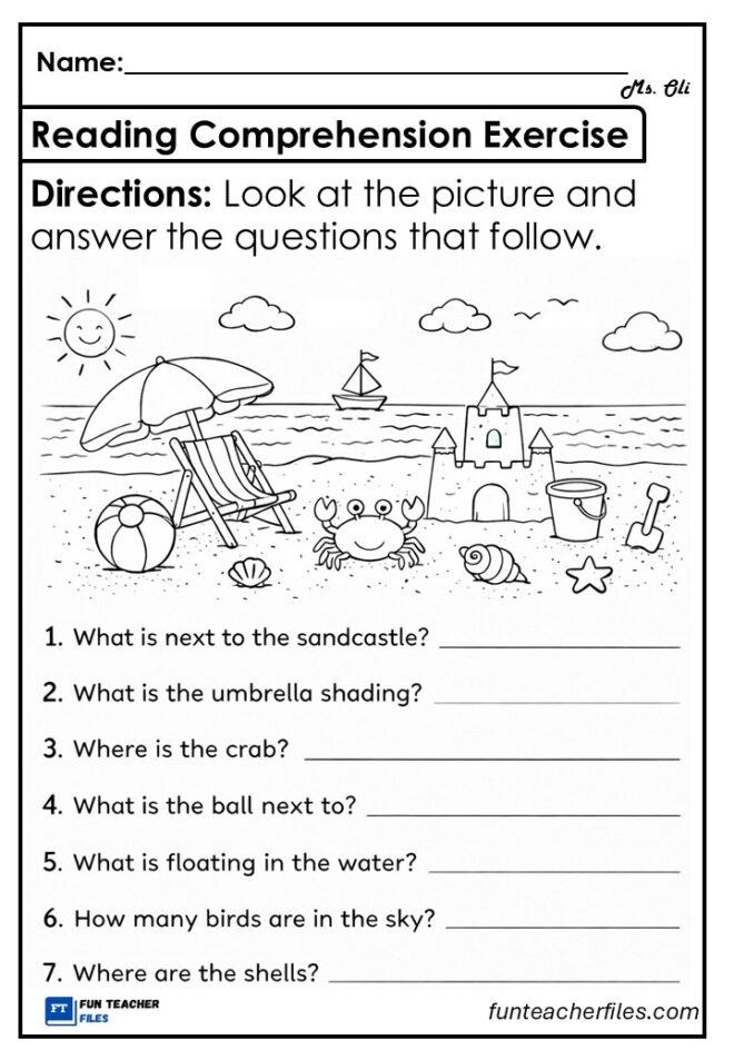 Reading Comprehension Activity 1 - Fun Teacher Files