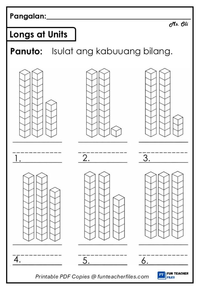 Longs at Units Worksheet 2 - Fun Teacher Files