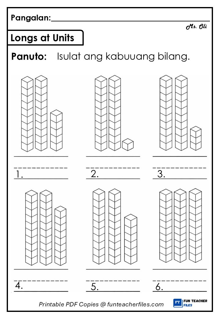 Longs at Units Worksheet 2 - Fun Teacher Files